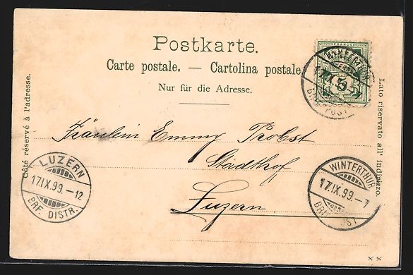 Cartes postales: Lithographie Winterthur, Schloss Kyburg – D'occasion à Berlin par bartko-reher 1