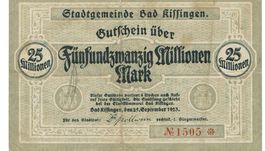 Bad Kissingen 25 Mil.Mark SN rot 25.09.1923 SS++-VZ
