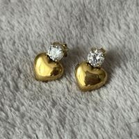 Wunderschöne Goldene Herz Ohrstecker aus Edelstahl 