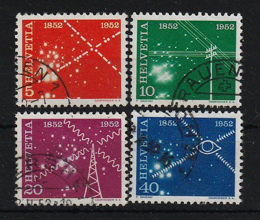 Alle Briefmarken: 1952 Serie Nachrichtenwesen – Gebraucht aus Arlesheim von gaugi43