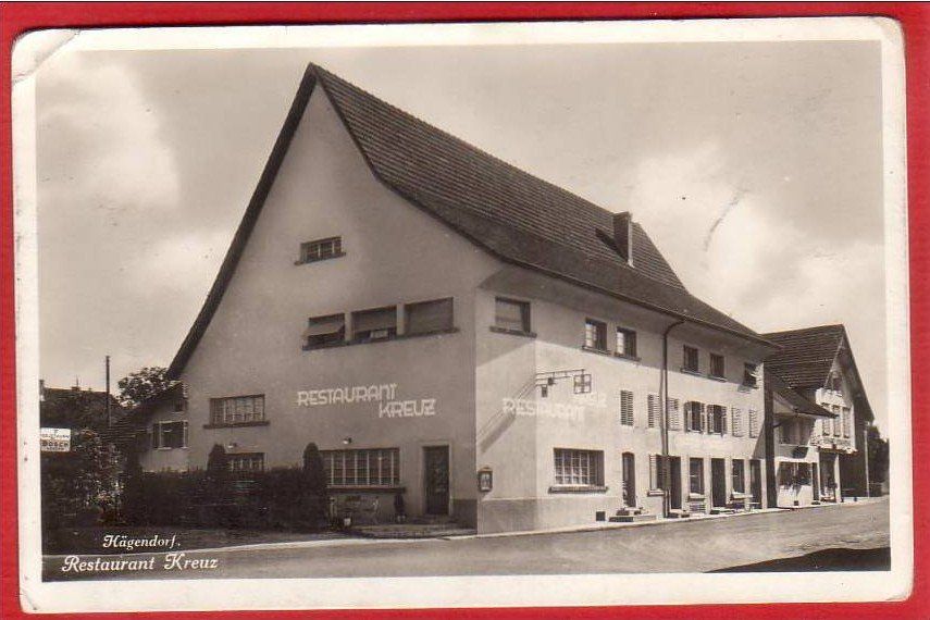 Cartoline postali: HÄGENDORF RESTAURANT KREUZ – Usato da Grüningen venduto da Kartenlaube