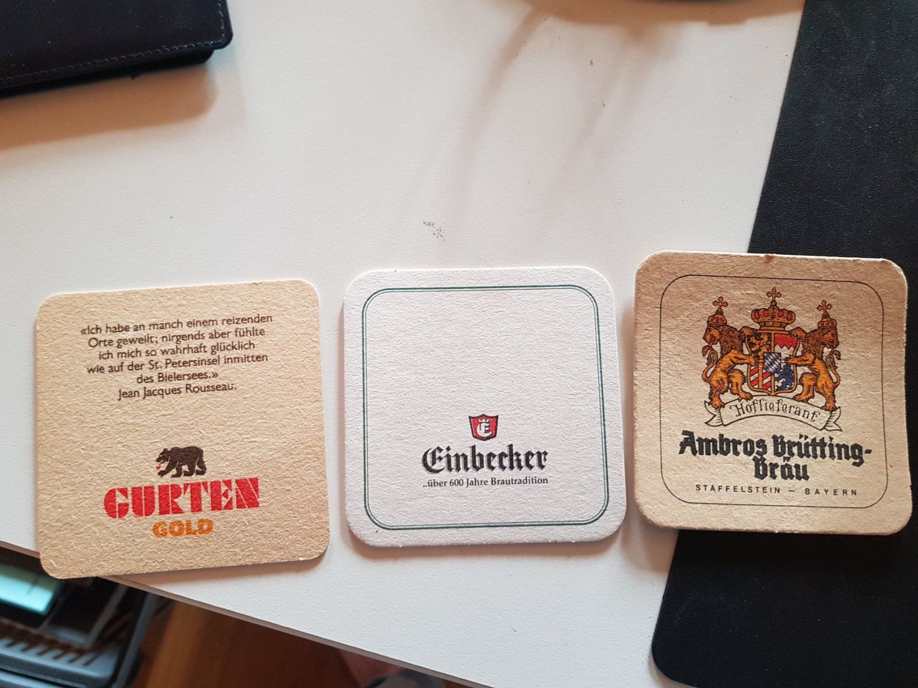 Sottobicchieri: 3 Vintage Bierdeckel - Gurten - Einbecker - Ambros Brütting – Usato da Walterswil BE venduto da Lonitti