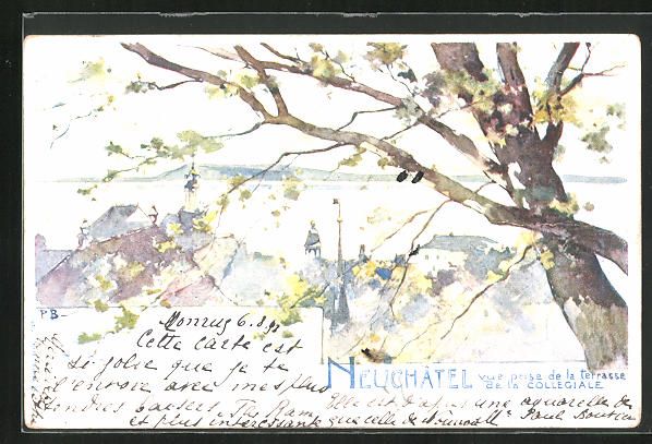 Cartes postales: Neuchatel, Vue prise de la Terrasse de l – D'occasion à Berlin par bartko-reher