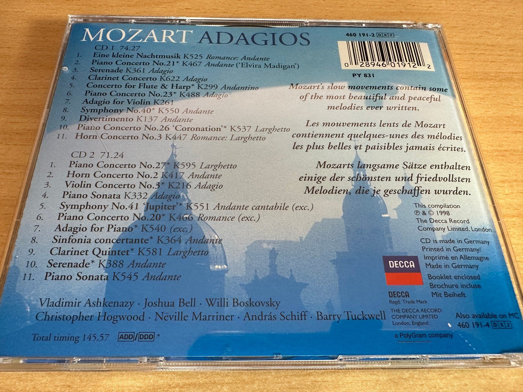 CD: Mozart – Adagios - 2 CD – Usato da Rikon im Tösstal venduto da Alpenmutz 1