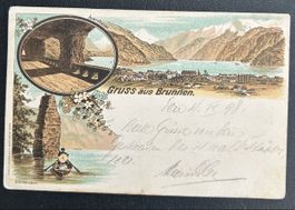 Gruss aus Brunnen Litho 