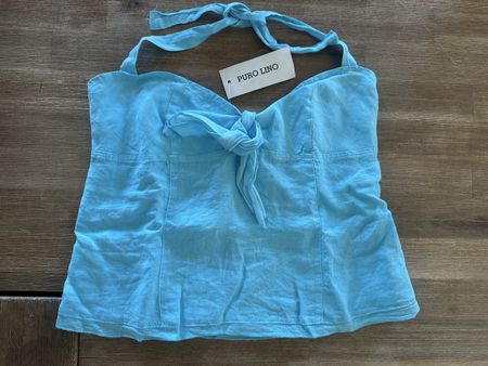 LeinenTop für Damen, Grösse M in hellblau/türkis / neu !