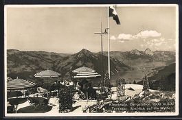 Klewenalp, Terrassencafe mit Ausblick au