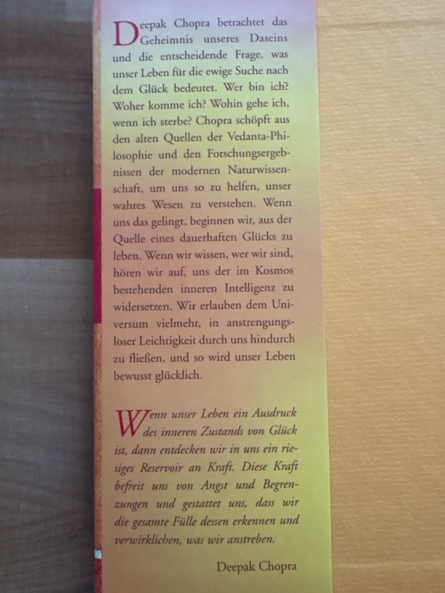 Bücher: Buch Bewusst glücklich / Deepak Chopra – Gebraucht aus Rümlang von euqinom16 1
