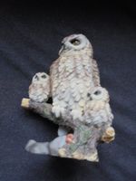 Eulenfamilie Deko Figur Kunstharz  Herbstdeko