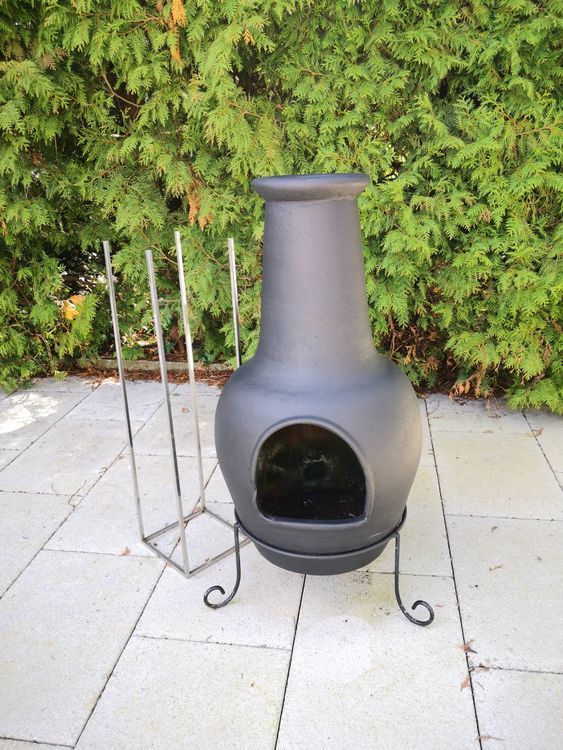 🤩2 STK TONGARTENKAMINOFEN MIT STäNDER & HOLZGESTELL Kaufen auf Ricardo