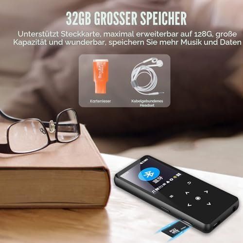 Lettore multimediale portatile: MP3-Player 32 GB Bluetooth 5.0 verlustfreier Musik-Player – Nuovo e nell'imballaggio originale da Hundwil venduto da pak_7zvn 5
