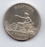 (1073) Schweiz, 5 Franken 1863, La Chaux de Fonds, top stgl