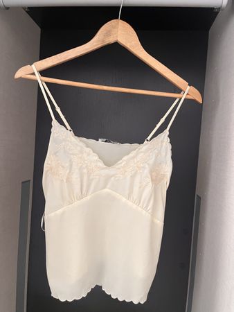 Zara top lingerie satin avorio ricamato – taglia S