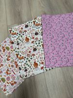 Kinder Baumwollstoffe, Blümchen, Fuchs, Eichhörnchen