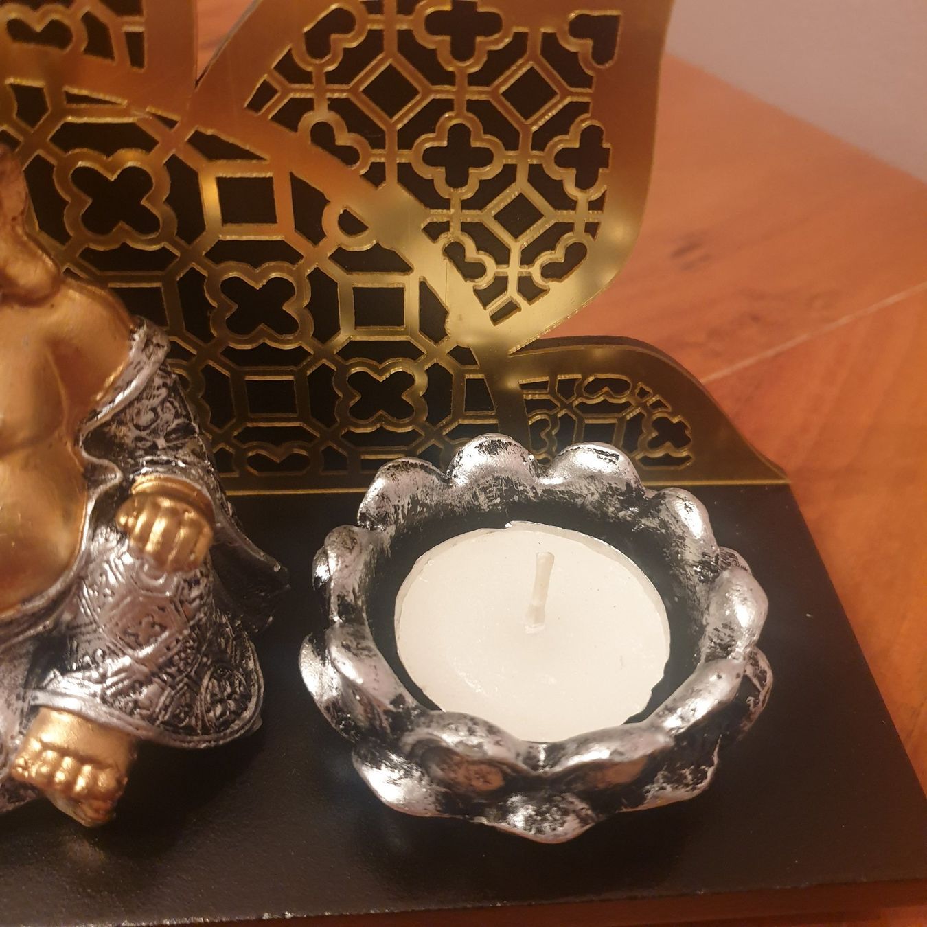 Bougeoirs: Teelichthalter "Happy Buddha", schwarz/messing – Neuf avec emballage d'origine à Neuendorf par DeSiriA 6