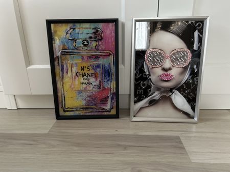 2er Set Wandbilder - Chanel No. 5 & Glamour Girl Chic!