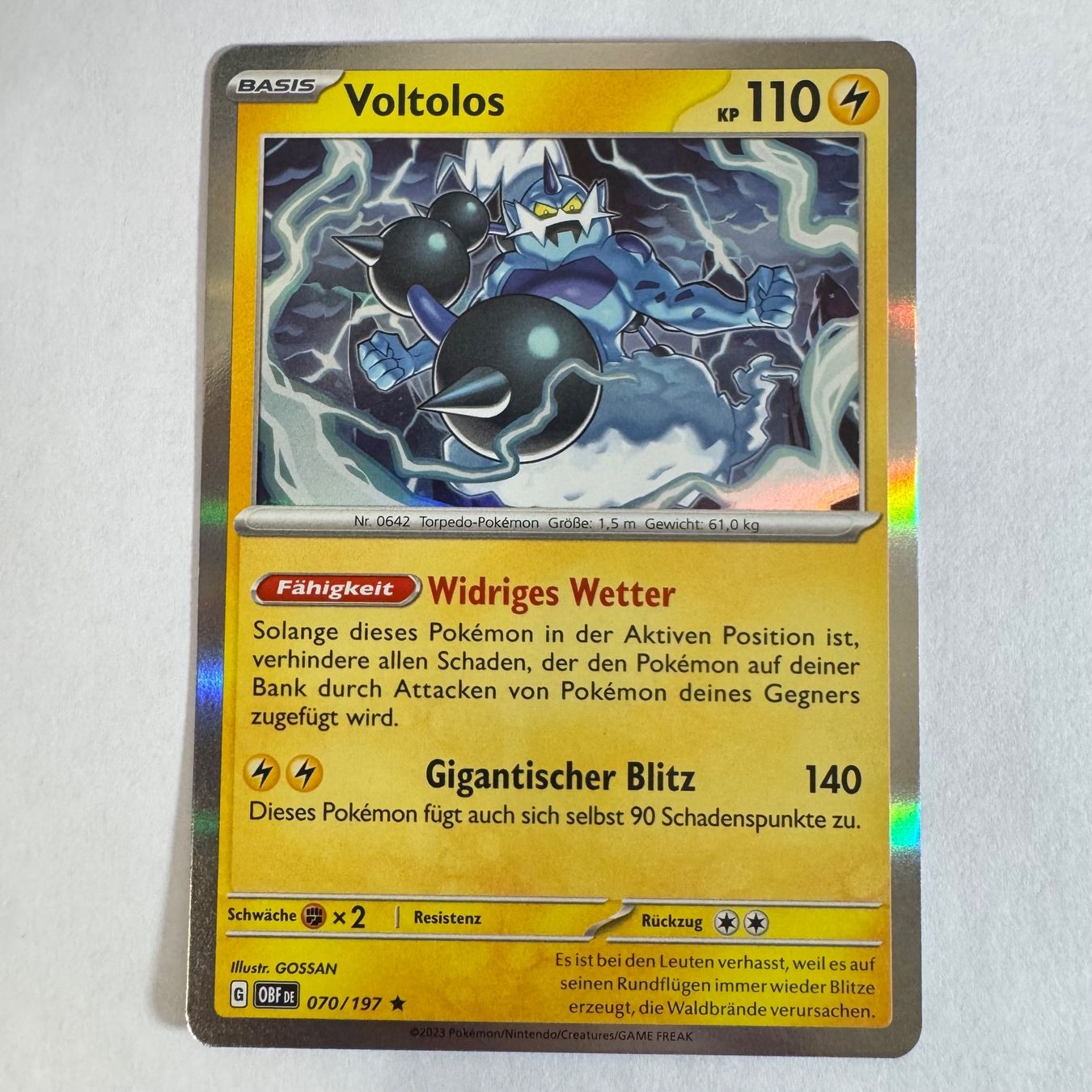 Pokémon Carte collezionabili: Pokémon OBF - Voltolos - 70 / 197 - DE – Nuovo (secondo la descrizione) da Staad SG venduto da miaCards