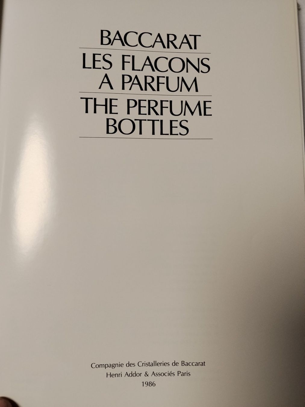 Libri: livre Baccarat les flacons a parfum – Usato da Nyon venduto da Antic-store 1