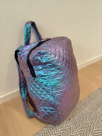 Coole, blaue Stepp Rucksack, holographic