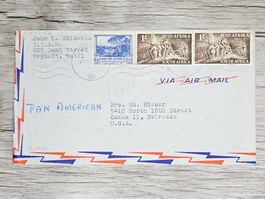 CL05 Enveloppe + Timbre Sud Afrika 1952