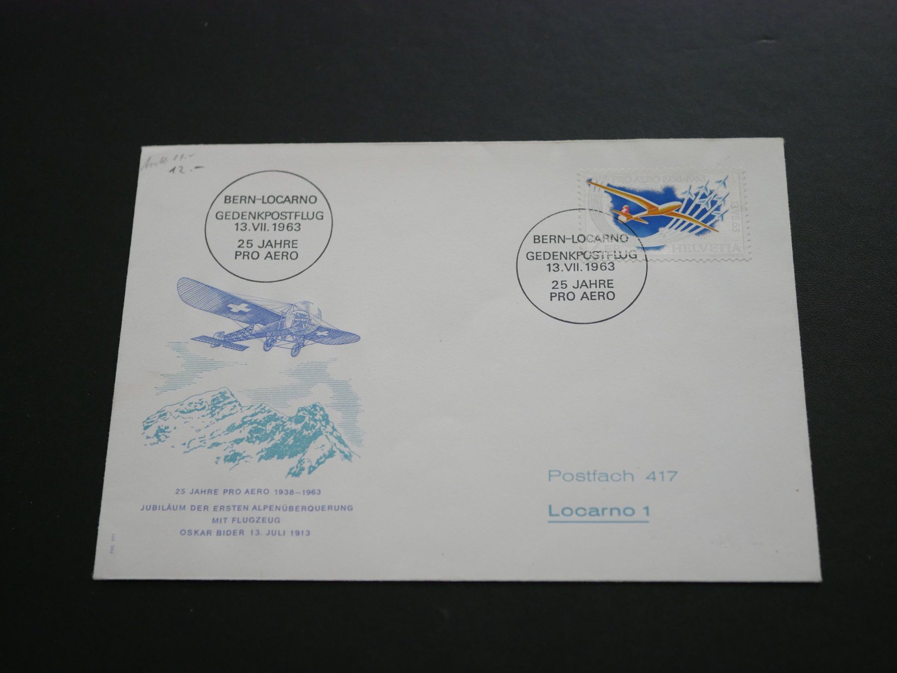 Tutti i francobolli: Flugpost Bern-Locarno 13.07.1963 ***TOP*** – Nuovo (secondo la descrizione) da Kreuzlingen venduto da Samson01