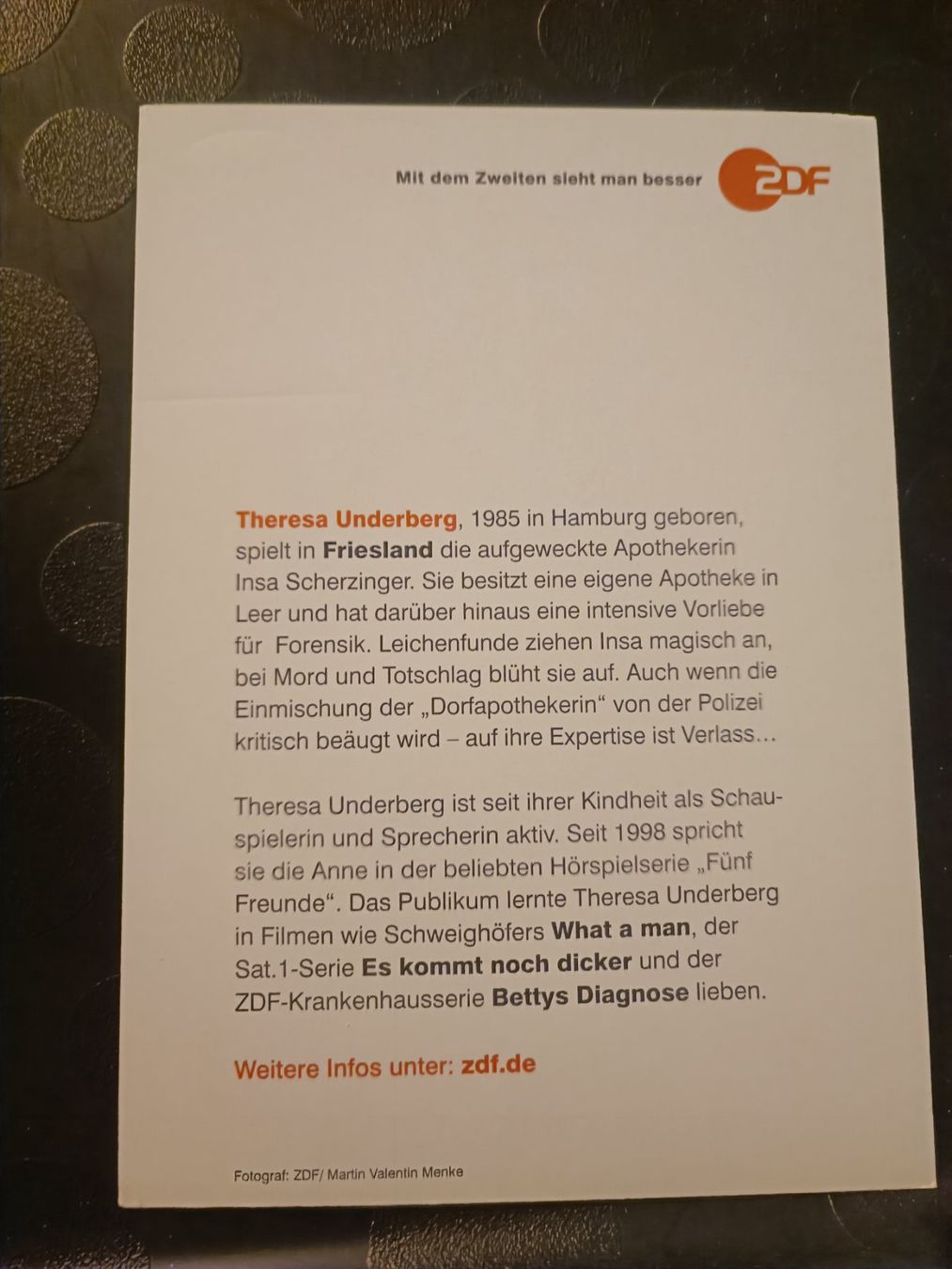 Autografi: Theresa Underberg - signierte Autogrammkarte – Usato da Menziken venduto da Artographs 1