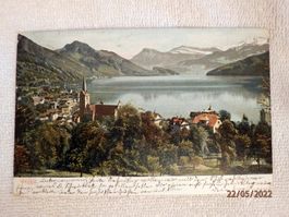 Ansichtskarte, von Weggis mit Vierwaltstättersee und Alpen