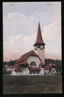 AK Spiez, Blick auf Kirche, 1921