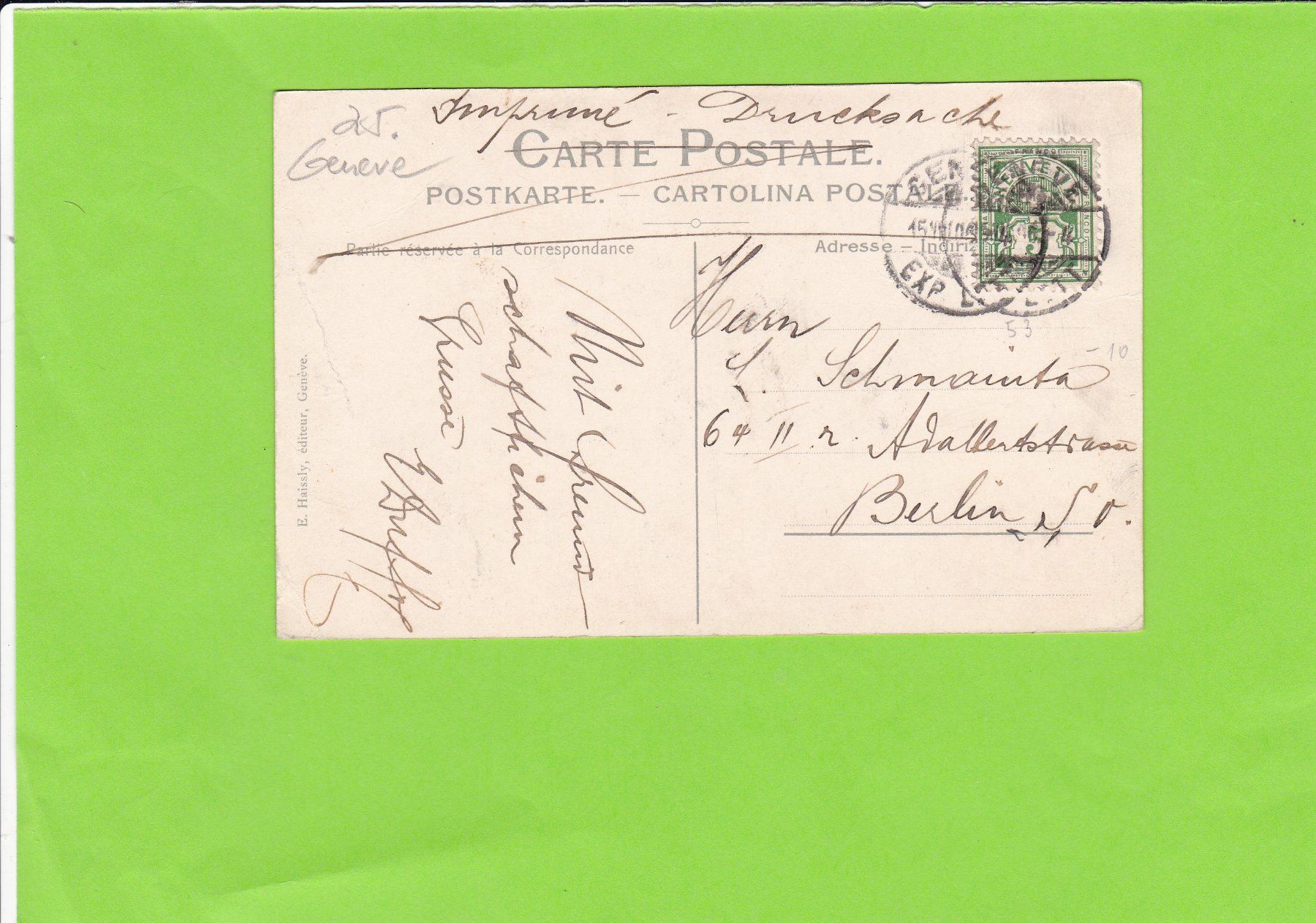 Cartoline postali: Barque du Lac Léman – Usato da St. Peterzell venduto da neckertal 1