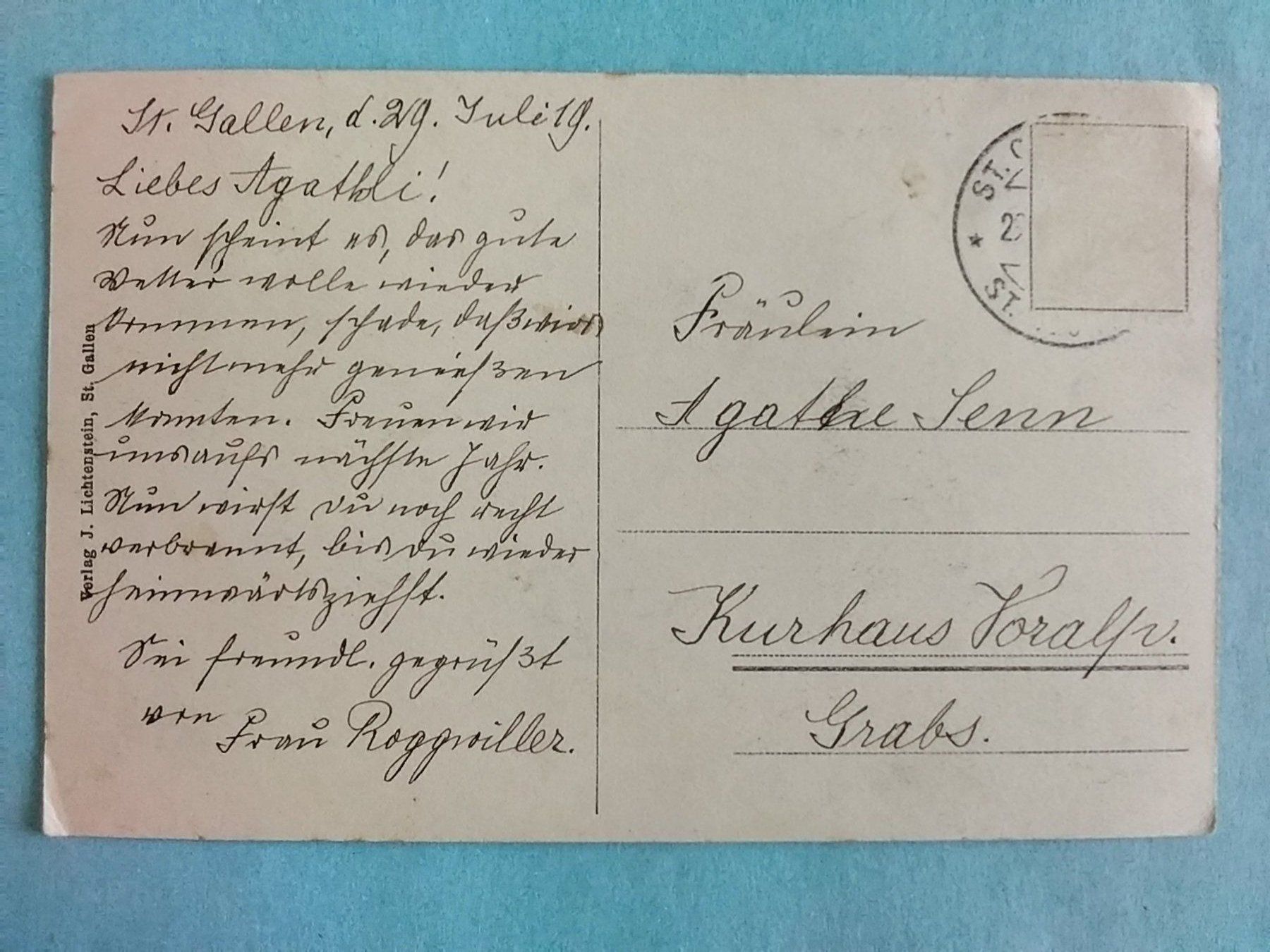 Cartoline postali: SG St. Gallen Weiherweidstrasse – Usato da Appenzell venduto da lama19 1