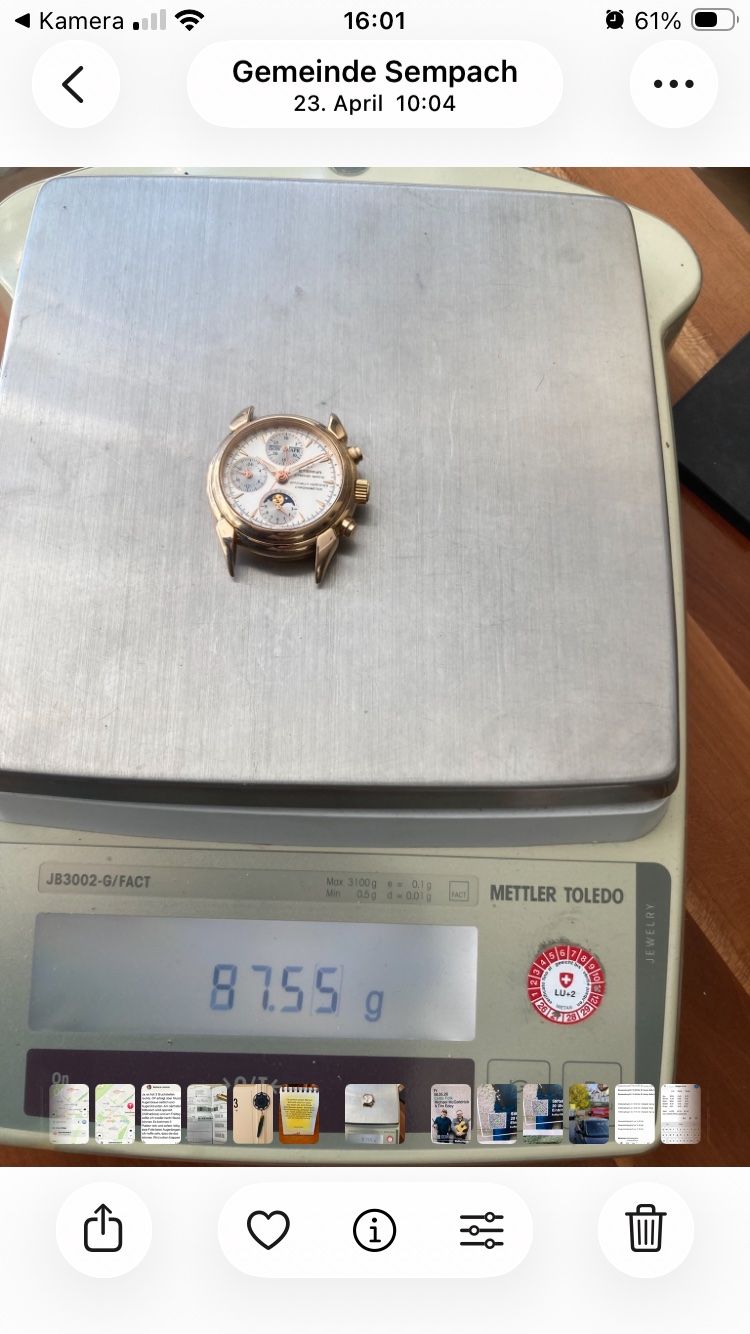 Eterna Orologi: Eterna Golduhr Vollkalender Chronograph – Usato da Sempach venduto da Pablonsky 4