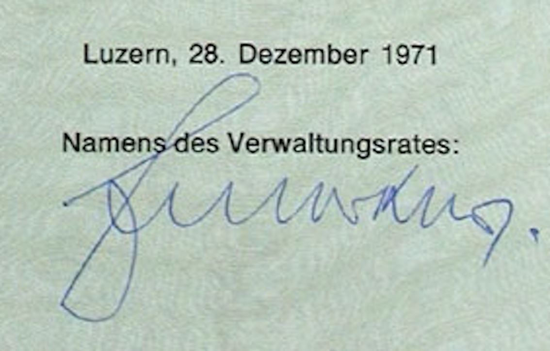 Documenti: Lobitos Holding AG Luzern - 1971 – Usato da Solothurn venduto da Sgasche 1