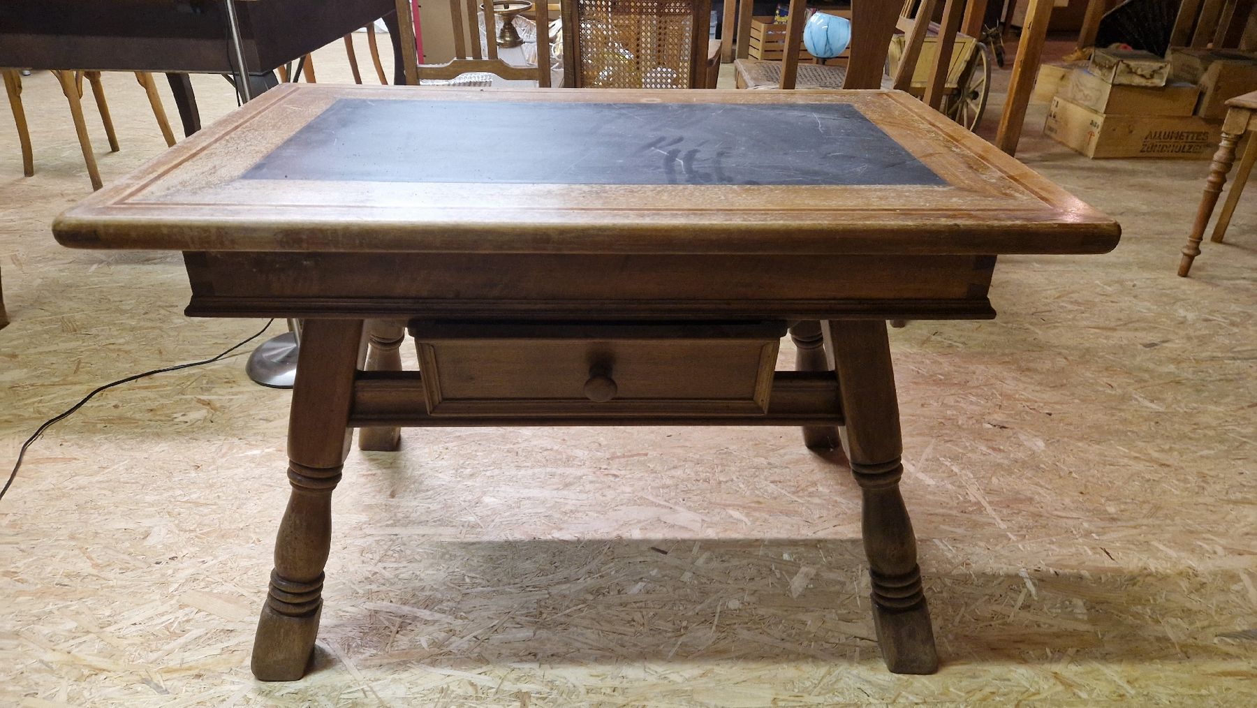 Tables: Antiker Schreibtisch mit Schieferplatten einsatz – D'occasion à Ennenda par Mr.Alpen16536 3