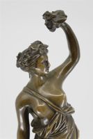 F0034 Antike Figur der "Flora" Bronze auf Marmorsockel ~1870