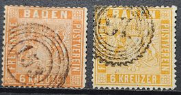 AD Baden Mi-Nr.11 a/b  Gestempelt gutes Erhaltung 220 Fr