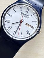Swatch Uhr Klassiker, blaues Armband, Back Code 883