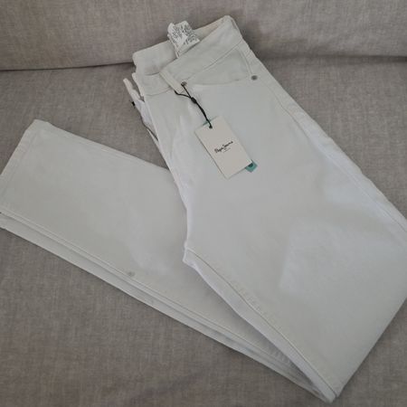 Pepe Jeans Taper W11 white trousers new with tags