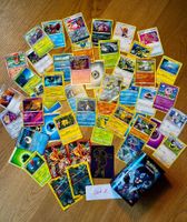 Gemischtes Set über 50 originalen Pokémon‑Karten und Box