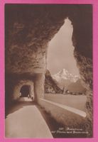 Axenstrasse gel 1921 mit Flüelen und Bristenstock