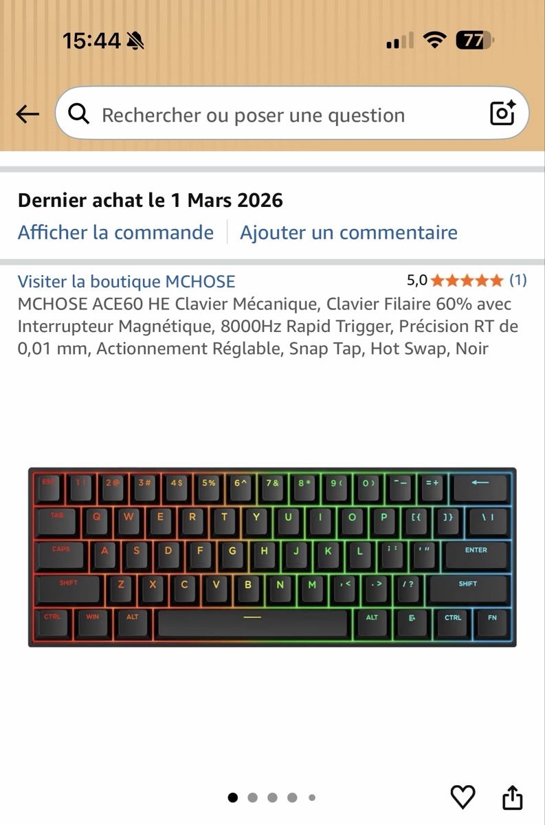 Tastiere: Clavier gaming  MCHOSE ACE60 HE Mécanique – Nuovo e nell'imballaggio originale da Lausanne venduto da gio_qwg7 1