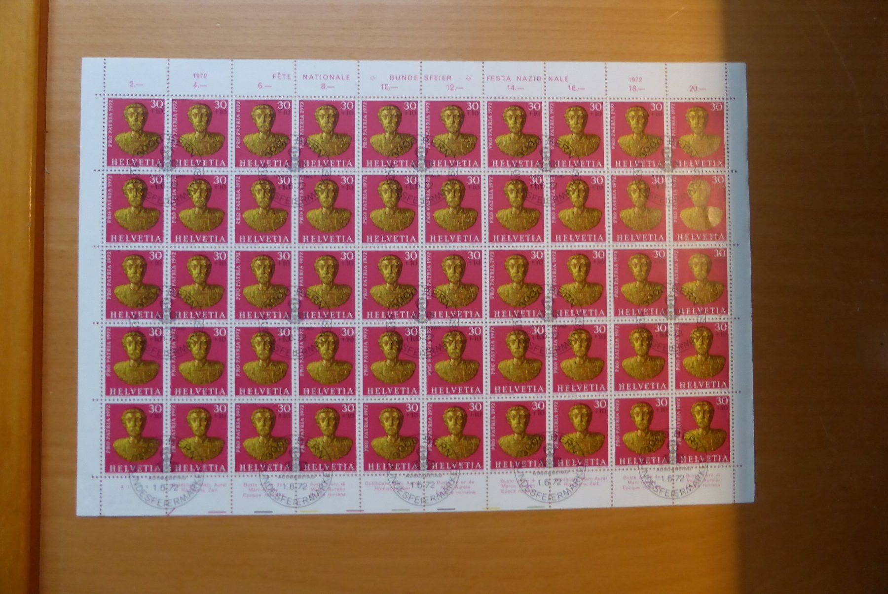 Tous les timbres: CH - Briefmarkenbogen - Pro Patria 1972 – Neuf (Voir description) à Brunnadern par lesezirkel
