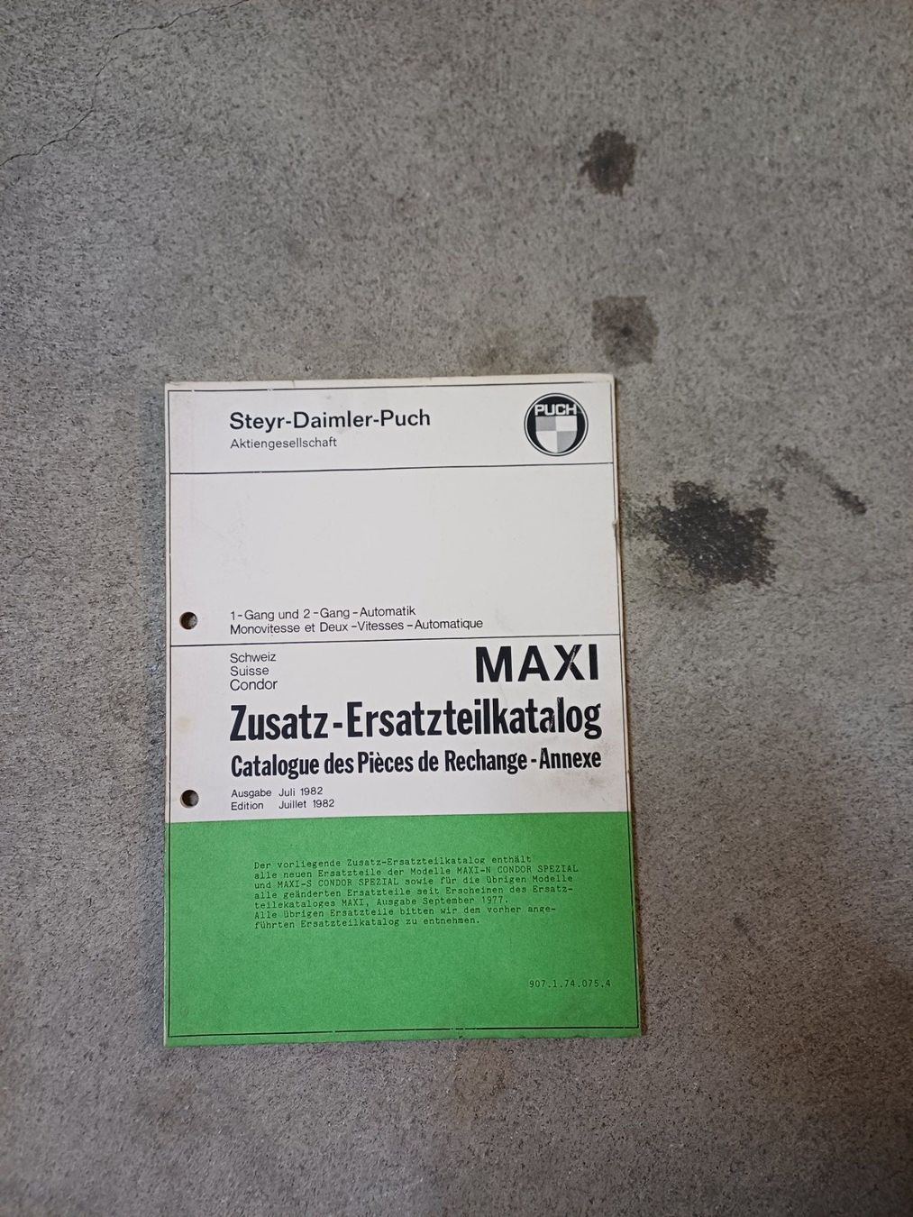 Libri: Zusatz Ersatzteilkatalog Puch Maxi  – Usato da Appenzell Steinegg venduto da Gmuender88