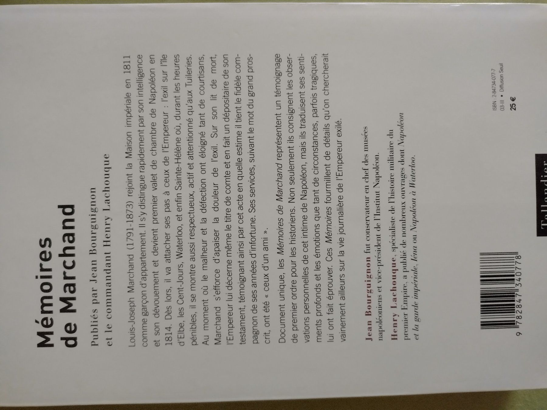 Bücher: Mémoires de Marchand, de Jean Bourguignon – Gebraucht aus Ollon VD von yva_g28f 1