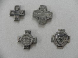 4 Sport Abzeichen Brosche Bellinzona TI  Jahr 1916 -1961