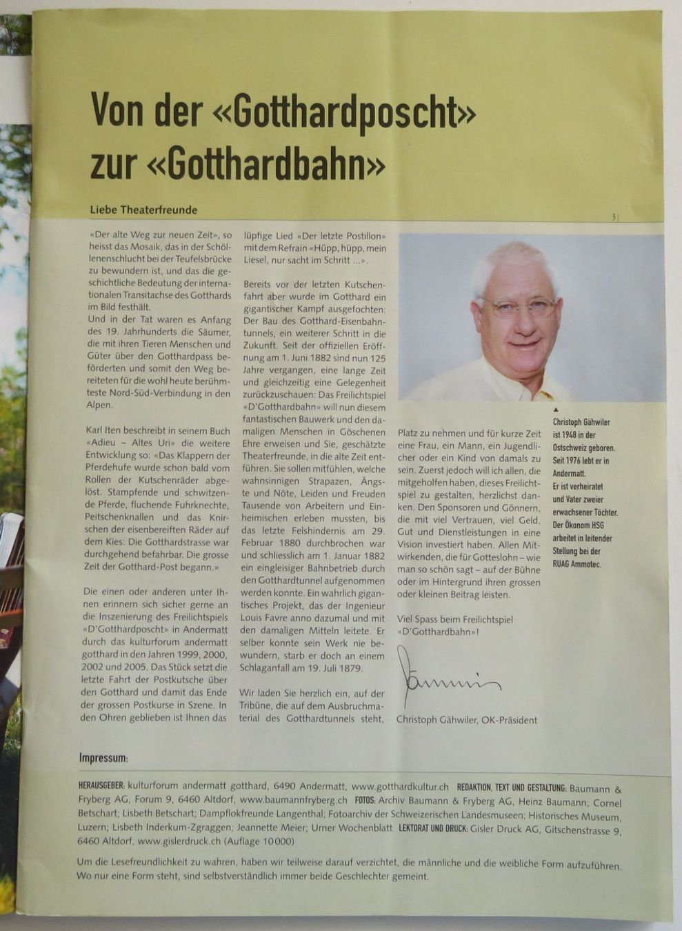 Riviste & Magazine: Freilichtspiele d'Gotthardbahn, Magazin 2007 – Usato da Oberriet SG venduto da Manick 1