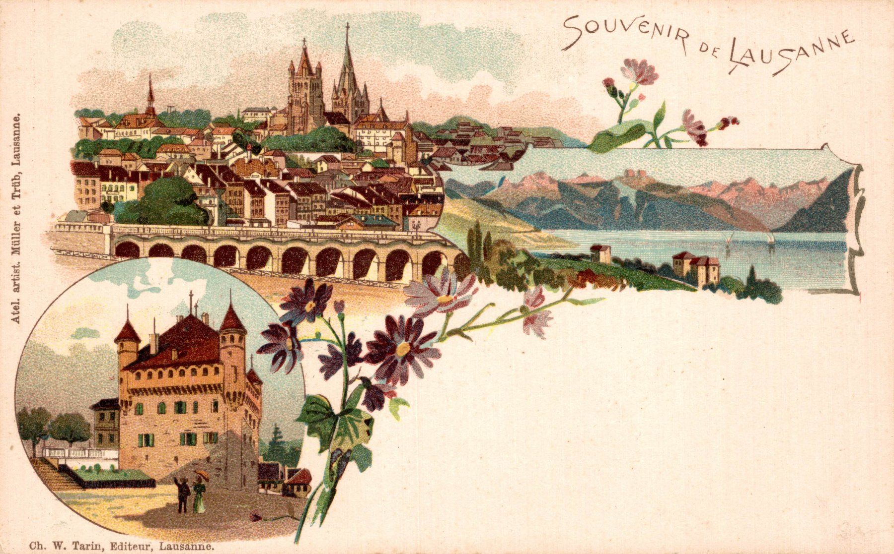 Cartoline postali: Souvenir de Lausanne. – Usato da Bronschhofen venduto da Astore