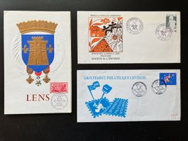 3 Belege von Frankreich 1974-93