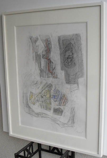 Gemälde: BODMER Walter. GOUACHE (Mischtechnik) Abstrakte Komposition – Gebraucht aus Basel von basilisk04 7