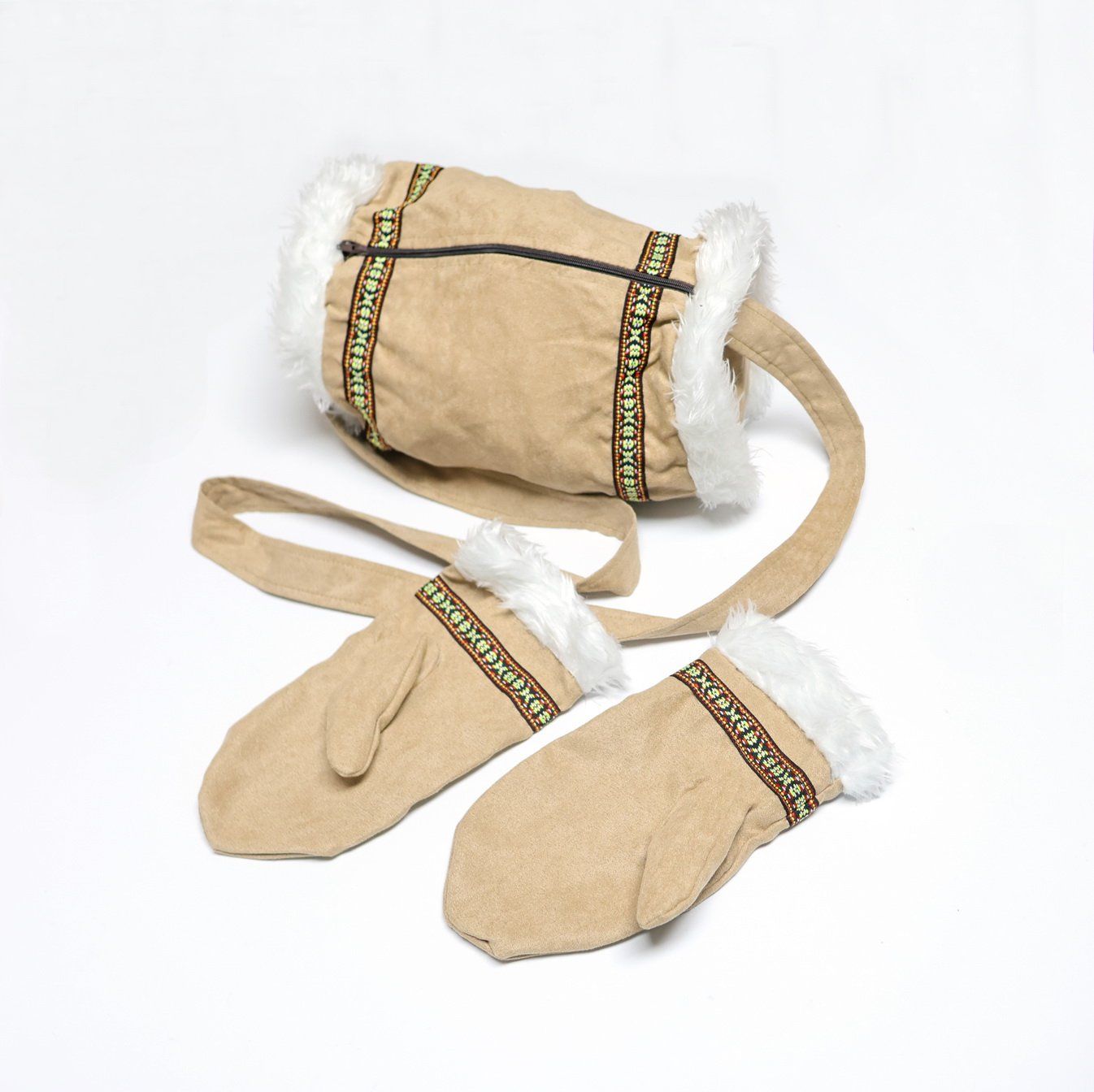 Costumes: Fasnachtskostüm Eskimo Poncho mit Tasche & Handschuhe – Neuf avec emballage d'origine à Rothenburg par aron2006 3