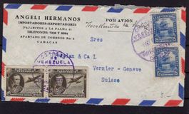 R784  /  VENEZUELA Lettre par avion de CARACAS à GENEVE